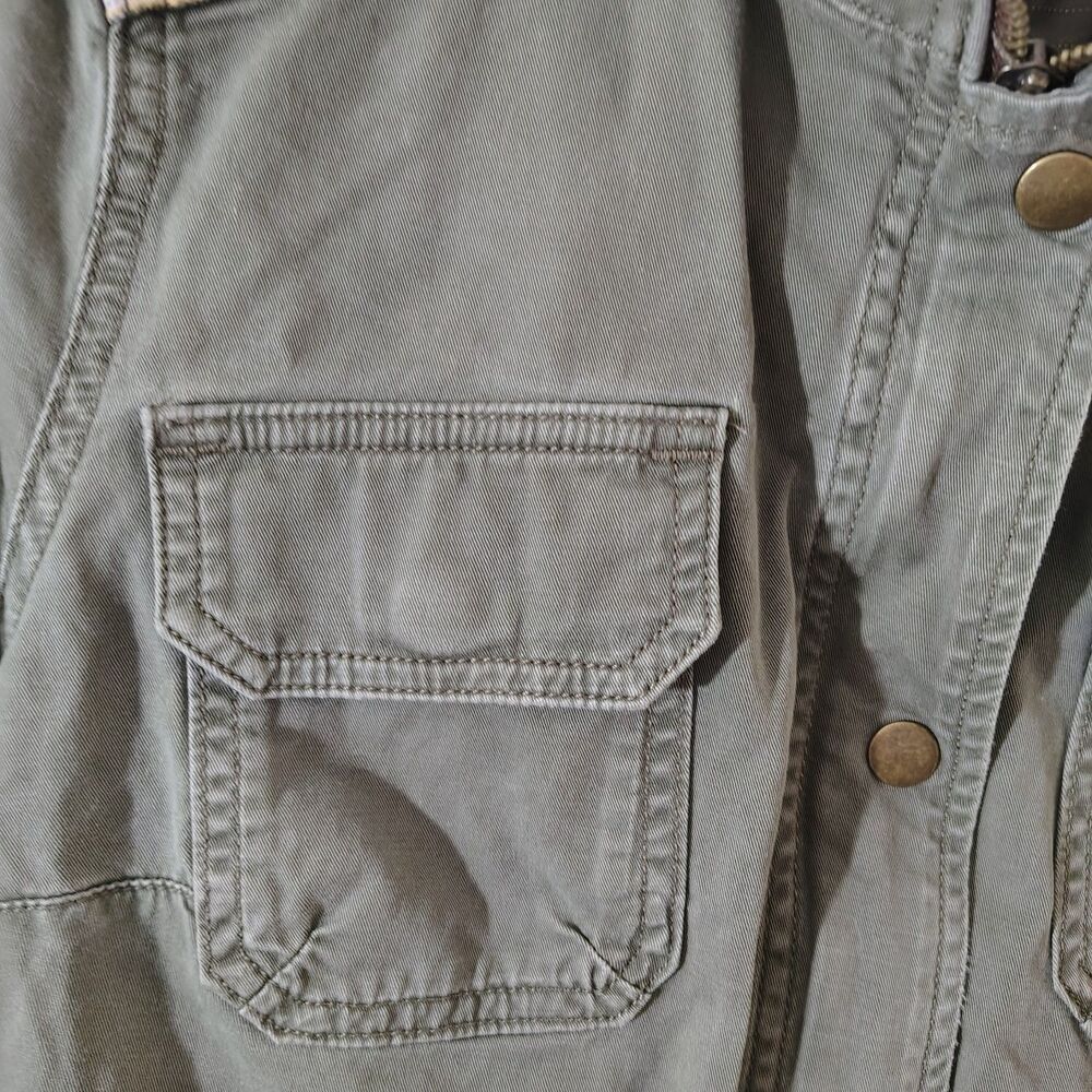 Lucky Brand Jacket Women’s Small Green Military Utility Cargo Full Zip Button - Picture 4 of 9